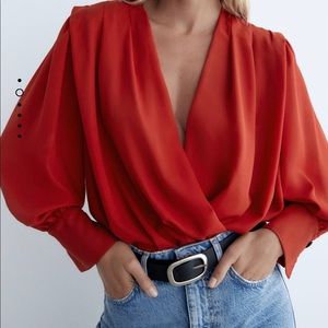 Zara Red blouse (bodysuit)